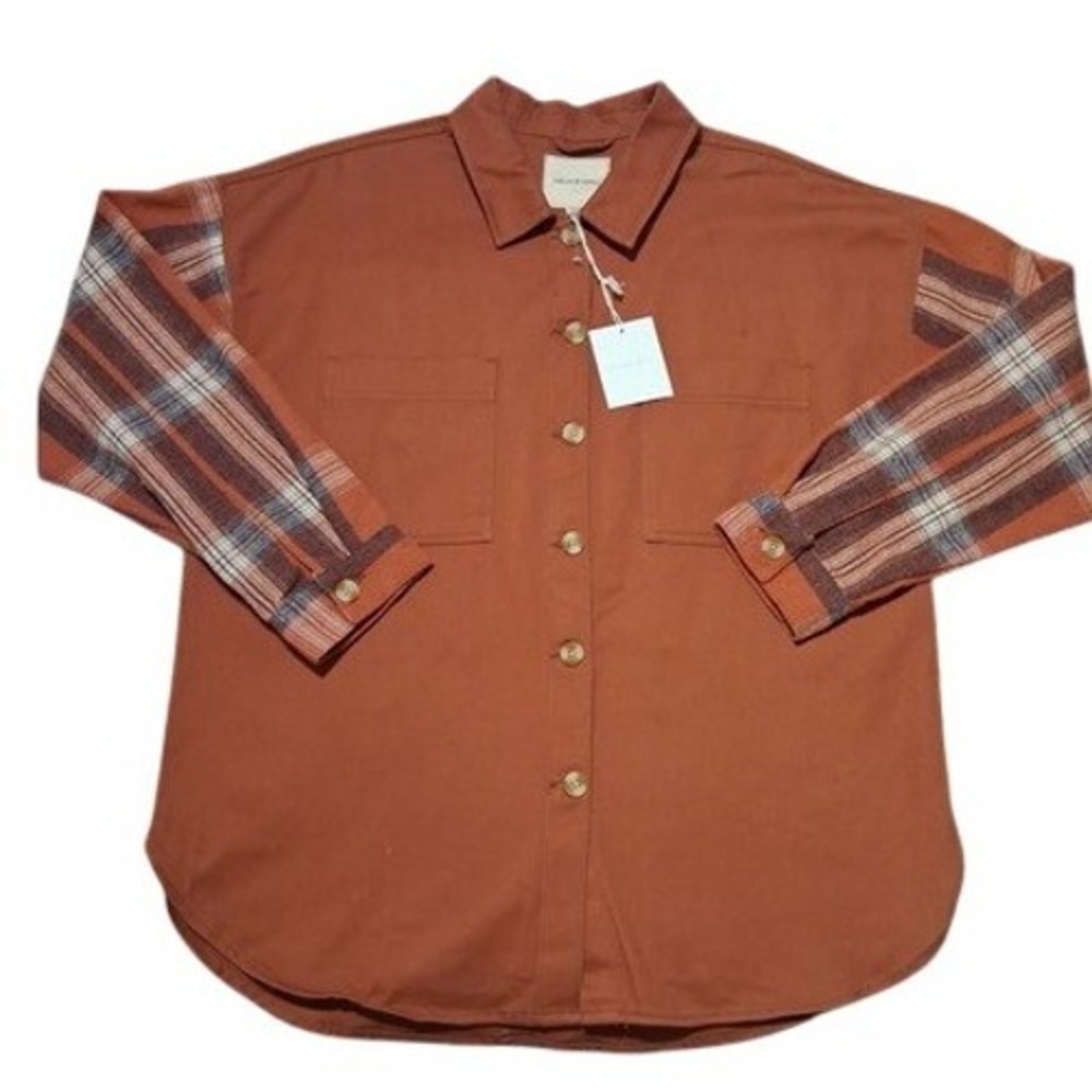 Thread‎ & Supply Canvas Flannel Grungecore Women's size XL Button Plaid Shacket